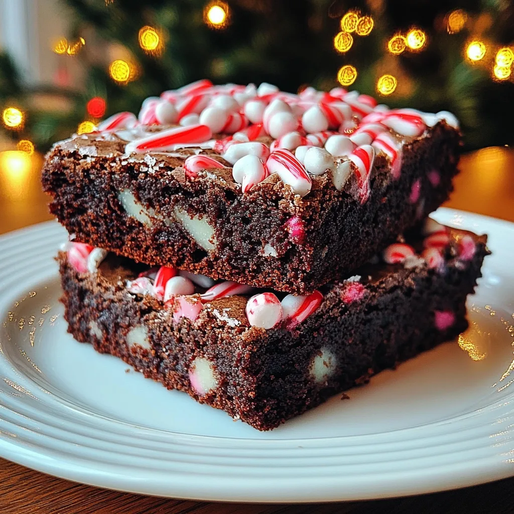Candy Cane Brownies Recipe Festive Holiday Dessert with Peppermint & Chocolate