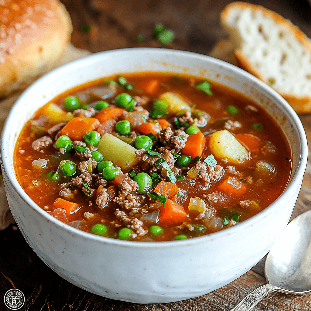 Hearty Hamburger Soup Recipe - Easy Comfort Food with Ground Beef and Vegetables