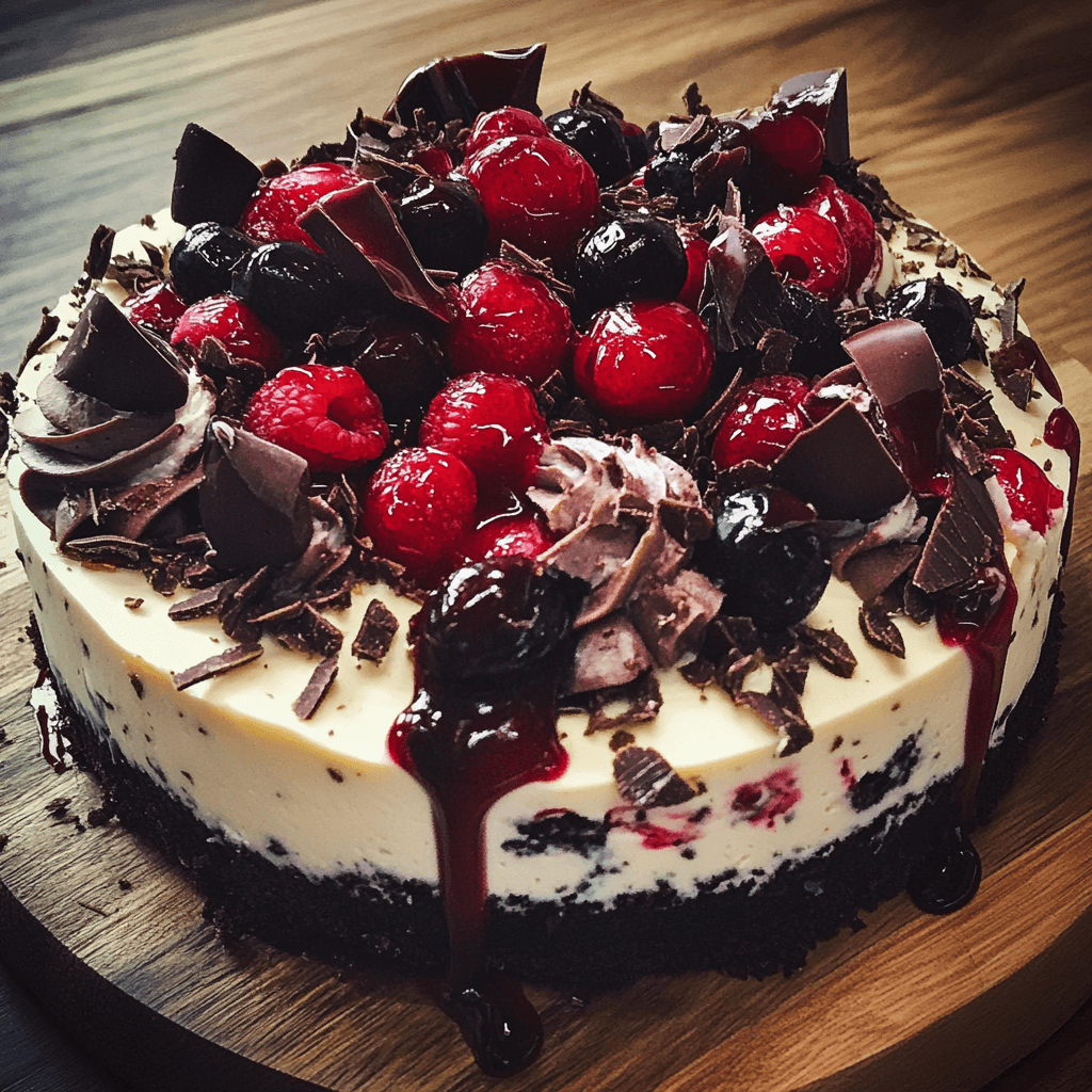 Black Forest Cheesecake Recipe - Rich Chocolate & Cherry Delight