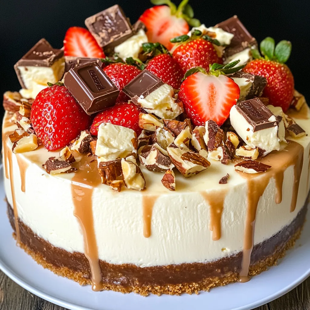 White Chocolate Strawberry Cheesecake Snickers Recipe | Ultimate Dessert Delight