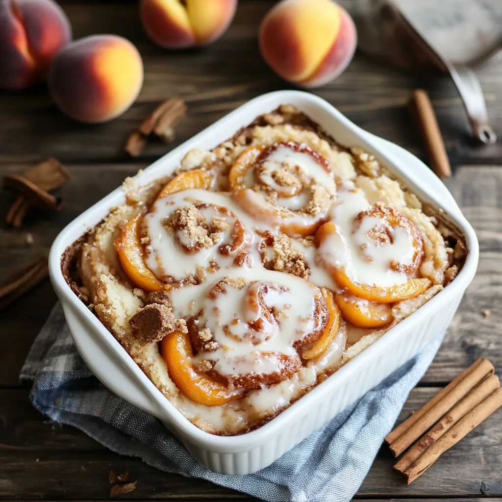 Easy Cinnamon Roll Peach Cobbler Recipe – Perfect Dessert or Breakfast Treat