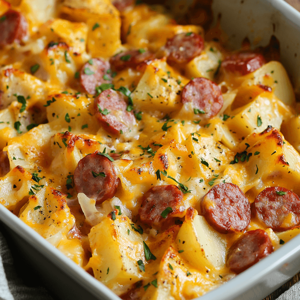 Cheesy Ranch Potatoes and Smoked Sausage