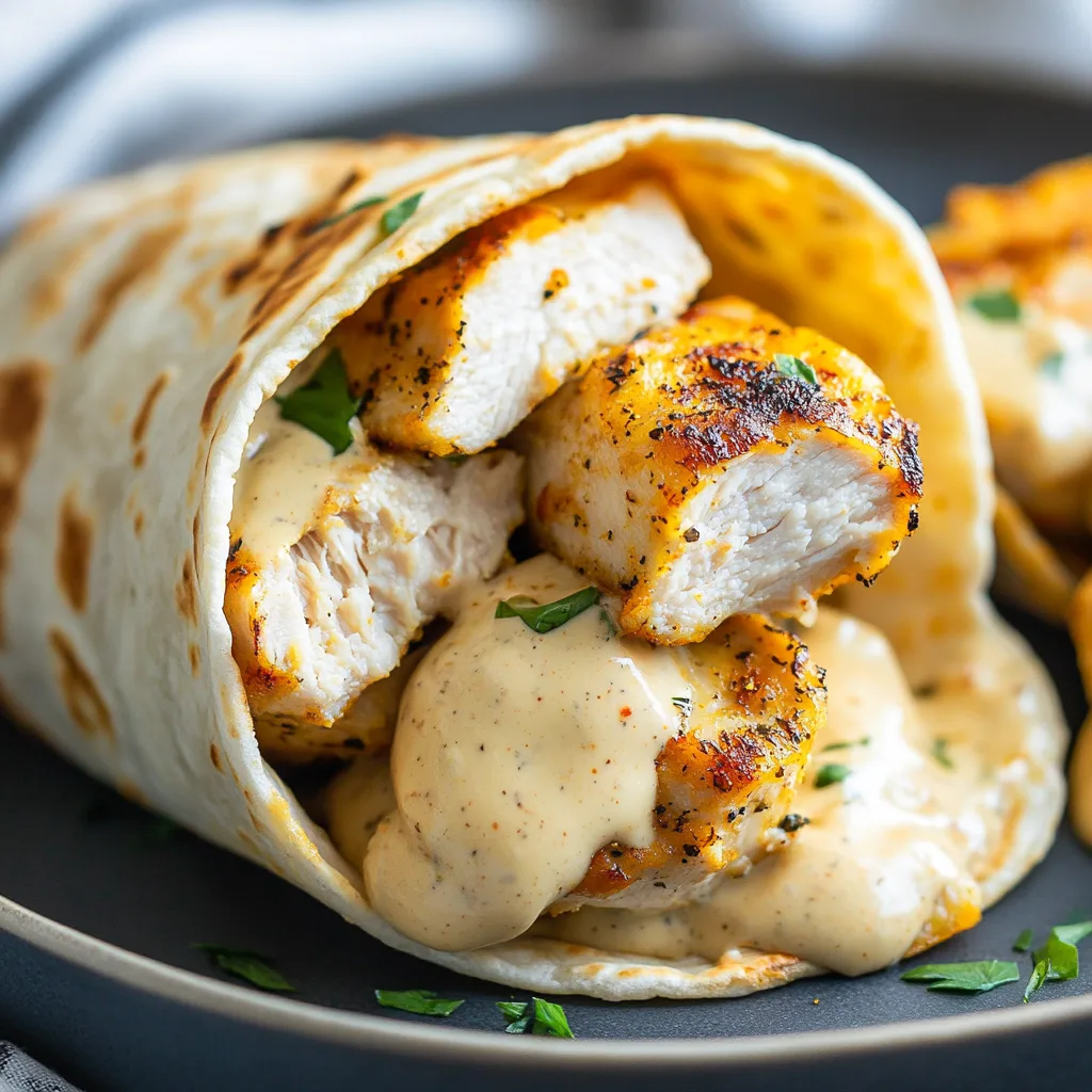 Cheesy Garlic Chicken Wraps Recipe - Easy, Flavorful & Customizable